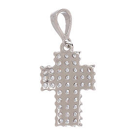 Pendentif croix pavée or blanc 18K strass 1,15 gr