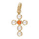 750/00 yellow gold cross pendant with round strass 0,7 gr s1