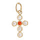 750/00 yellow gold cross pendant with round strass 0,7 gr s2