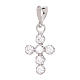 Cross pendant in 18 kt white gold with white round strass 0.9 gr s1