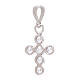 Cross pendant in 18 kt white gold with white round strass 0.9 gr s2