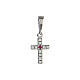 Squared cross with white and red strass, white 18K gold, 0.8 g s1