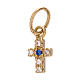 18 kt yellow gold mini cross pendant with strass 0.45 gr s1