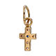 18 kt yellow gold mini cross pendant with strass 0.45 gr s2