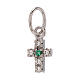 Mini cross pendant in 18 kt white gold with strass 0.45 gr s1
