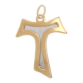 Tau pendant in two-tone gold 750/00 with satin interior 2.15 gr