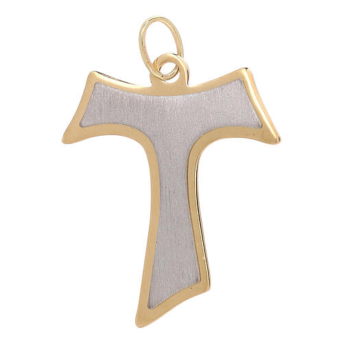 Tau pendant in two-tone gold 750/00 with satin interior 2.15 gr 1