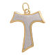 Tau pendant in two-tone gold 750/00 with satin interior 2.15 gr s1