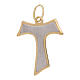 Two-tone Tau pendant in polished satin gold 18 kt 1.3 gr s1