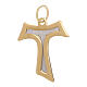 Two-tone Tau pendant in polished satin gold 18 kt 1.3 gr s2