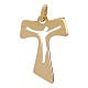 Perforated Tau pendant in satin yellow gold with wood effect 1.2 gr s2