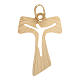 Tau pendant satin-finished yellow gold wood effect perforated body of Christ 1.2 gr s1