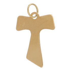 Tau cross with wood effect, 750/00 gold, 1.55 g