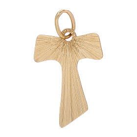 Colgante Tau oro amarillo efecto madera 18 k 0,7 gr