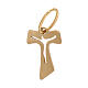 Mini tau-shaped pendant, 18k yellow gold with wood finish, 0.15 g s2