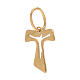 Mini Tau cross 18 kt yellow gold with wood effect 0.15 g s1