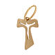 Mini Tau cross 18 kt yellow gold with wood effect 0.15 g s2