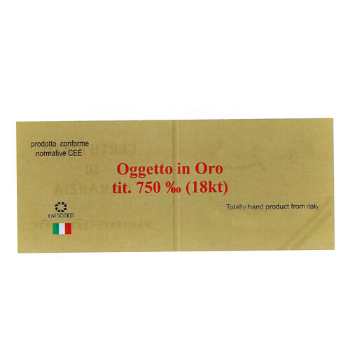 Pointy cross with ray pattern, satin 18K gold, 0.9 g 3