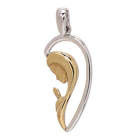 Pendentif or 18K bicolore Sainte Vierge 1,25 gr