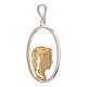Oval pendant Our Lady profile 750/00 bicolor gold 1.8 gr s2