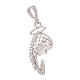 Pendant with Our Lady's silhouette with cut-out veil, 18k white gold and white rhinestones, 1.3g s1