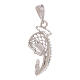 Pendant with Our Lady's silhouette with cut-out veil, 18k white gold and white rhinestones, 1.3g s2