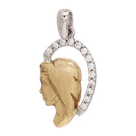 Pendente Madonna strass oro 750/00 bicolore 1,6 gr