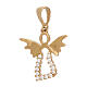 Angel-shaped cut-out pendant with strass, 18K gold, 1.15 g s1