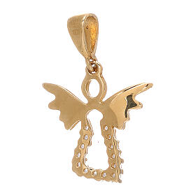 Zawieszka anioł stylizowany złoto 18K perforowane stras 1,15 g
