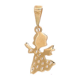 Pendant angel praying profile 750/00 gold strass 0.8 gr