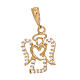 Angel pendant in 750/00 yellow gold with heart, strass 1.2 g s1