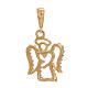 Angel pendant in 750/00 yellow gold with heart, strass 1.2 g s2