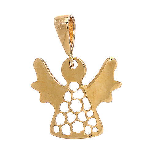 Angel pendant in polished 18K yellow gold, perforated 0.7 g 2