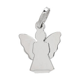 Pingente anjinho ouro branco 18K duas chapas 0,8 gr