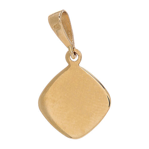 Pendant squared medal with angel 750/00 yellow gold 0.75 gr 2