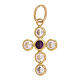 Cross pendant in 18K gold, crystals 1.1 g s2
