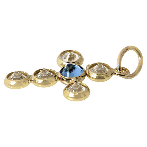 Colgante oro 18 k cruz strass redondos 1,1 gr 2