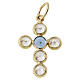 Colgante oro 18 k cruz strass redondos 1,1 gr s1