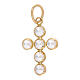 Cross pendant in 750/00 gold, with 6 crystals 1.15 g s1