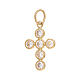Cross pendant in 750/00 gold, with 6 crystals 1.15 g s2