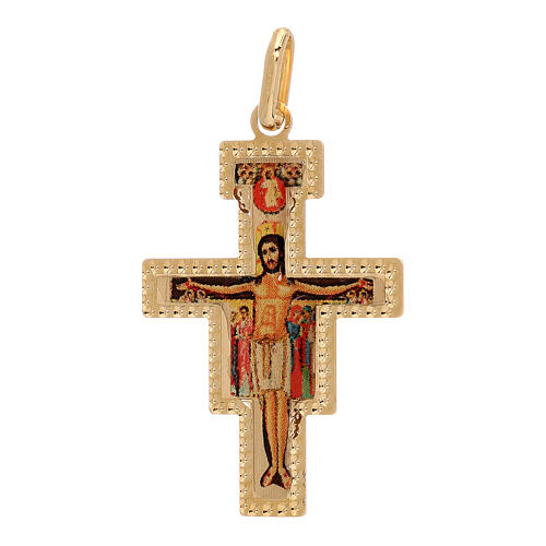 Pingente Crucifixo São Damião ouro 750/00 1,45 gr 1