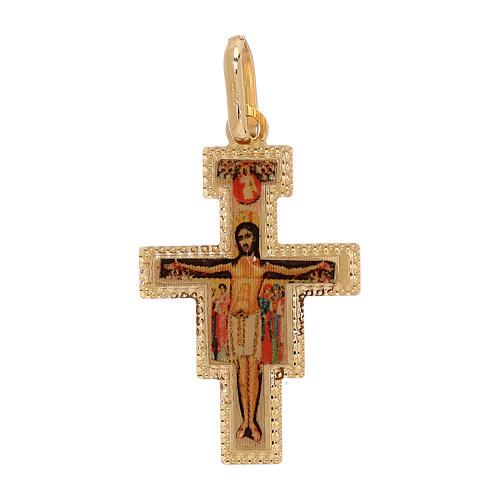 Pendente Croce San Damiano oro 18 kt 1 gr 1