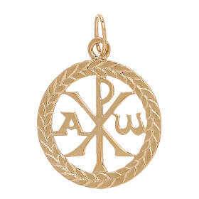 Wisiorek Monogram Chrystusa, złoto 18k, 2,15 g