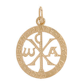 Wisiorek Monogram Chrystusa, złoto 18k, 2,15 g
