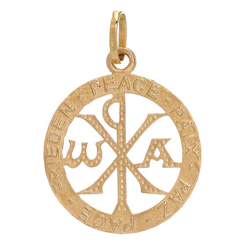 Pendant in 750/00 yellow gold, Peace 2.85 g 2