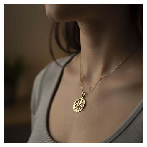 Pendant in 750/00 yellow gold, Peace 2.85 g 2