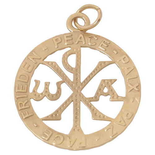 Pendant in 750/00 yellow gold, Peace 2.85 g 3