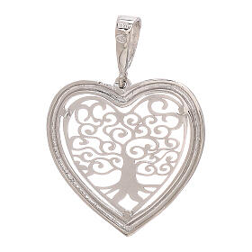 Heart-shaped pendant, Tree of Life, in 750/00 white gold 1.5 g