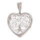 Heart shaped pendant Tree of Life 750/00 white gold 1.5 gr s1