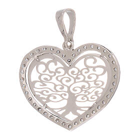 Heart-shaped pendant, Tree of Life, in 18K gold strass 1.65 g